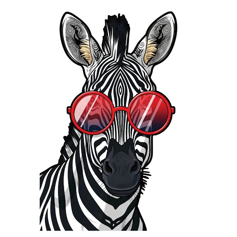 Hip Zebra with Sunglasses