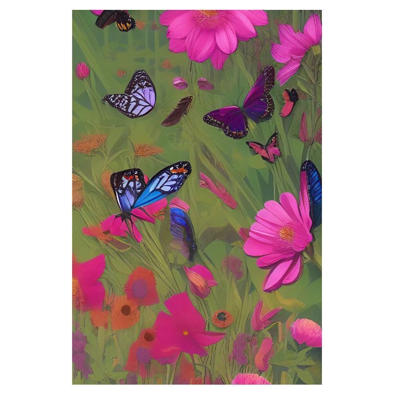 Fleurs et papillon