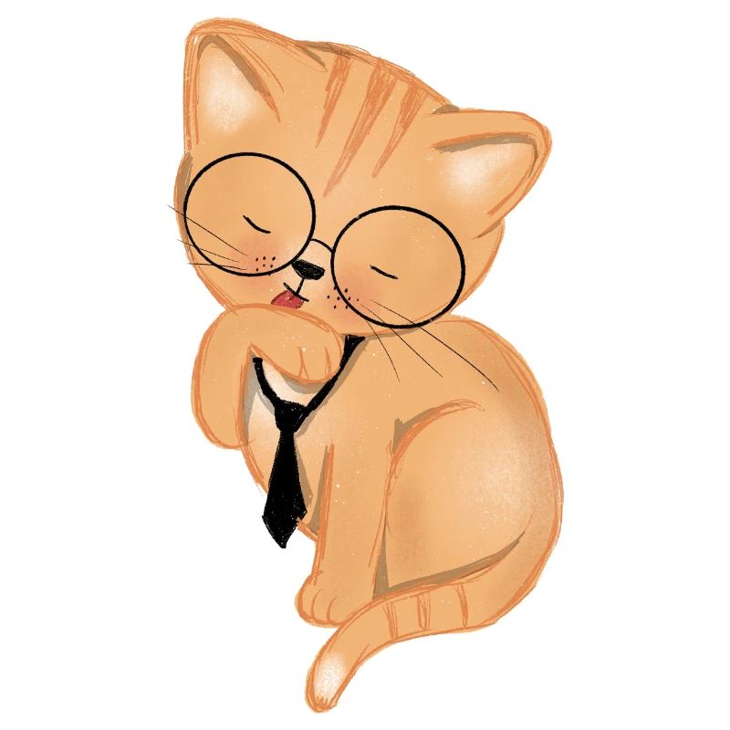 Office Cat with Tie