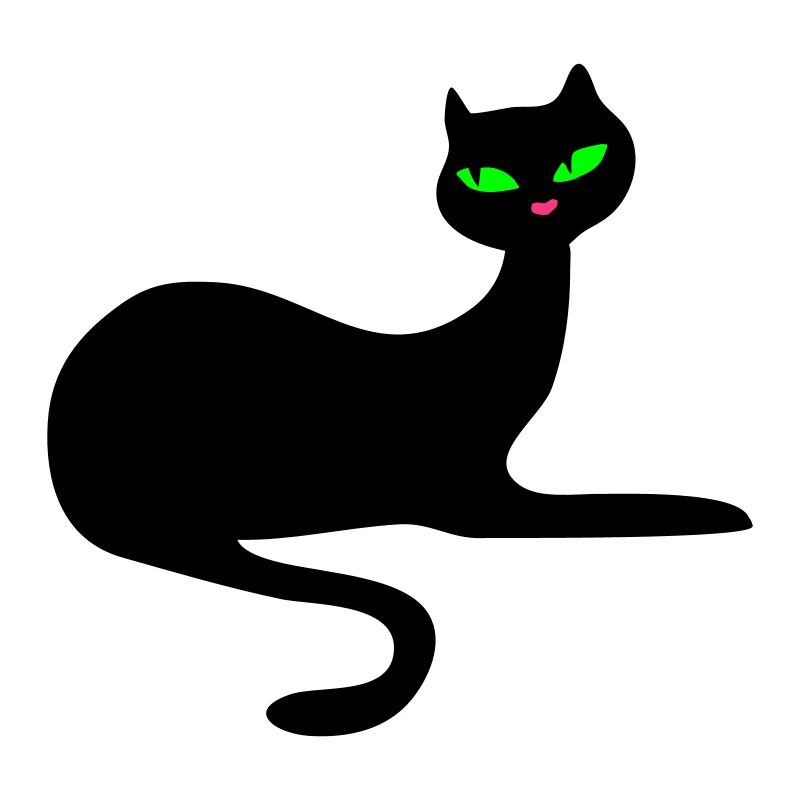 Retro chat noir élégance par Patjila