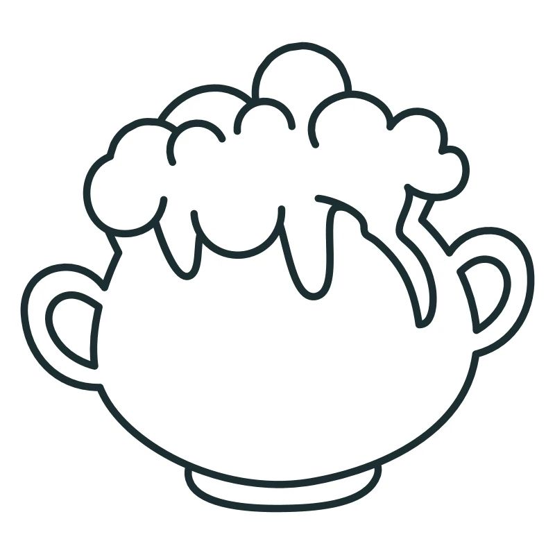 Chaudron avec potion bouillonnante