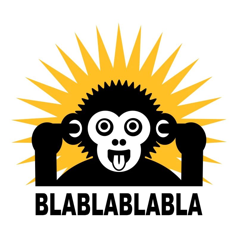 Blablablabla - Affe brabbelt mit Finger im Ohr -