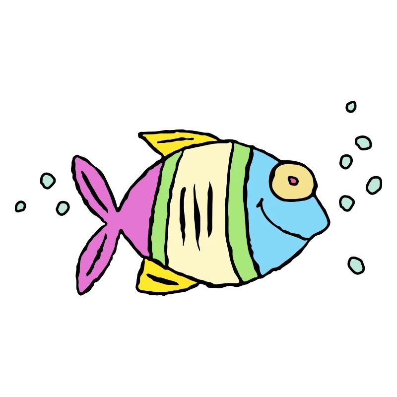 Poisson Cichlide Eau Mer Graffiti Dessin