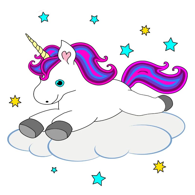 Süßes Einhorn auf Wolke