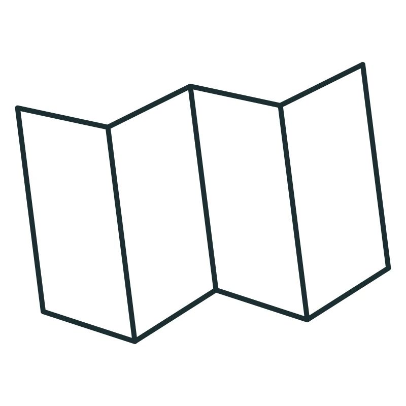 folded map outline folds