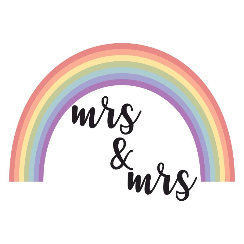 Rainbow Stripes Mrs and Mrs