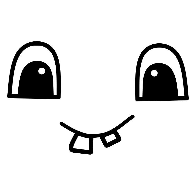 Cute face with two teeth