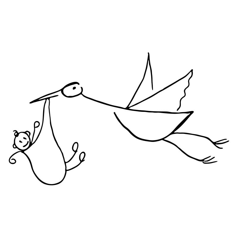 Cigogne et bébé