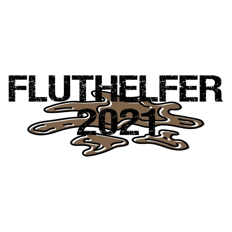 Fluthilfe | Flut Helfer Hochwasser Eimerkette Held