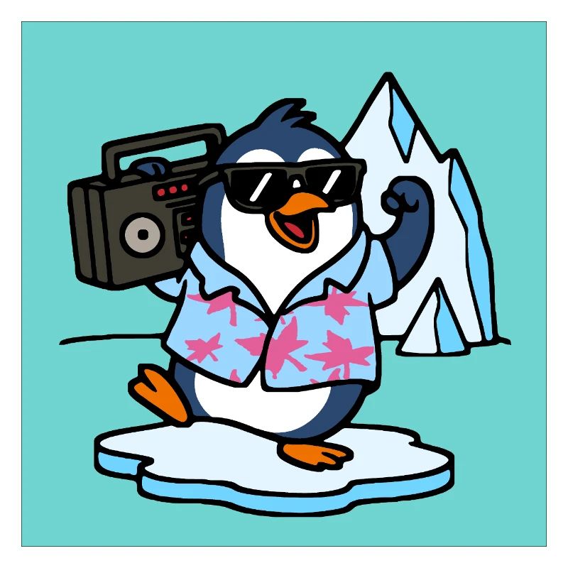 Penguin with jukebox Funny animals