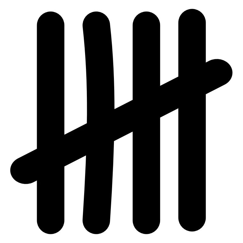 Symbole de liste de comptage - 5 tirets
