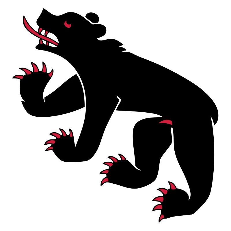 dessin d'un ours symbole drapeau de Berne Suisse
