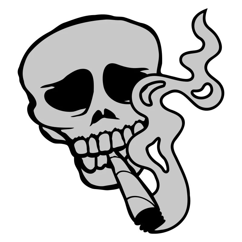 Weed smoking skull skeleton
