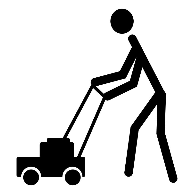 Rasenmäher Mann Gartensklave