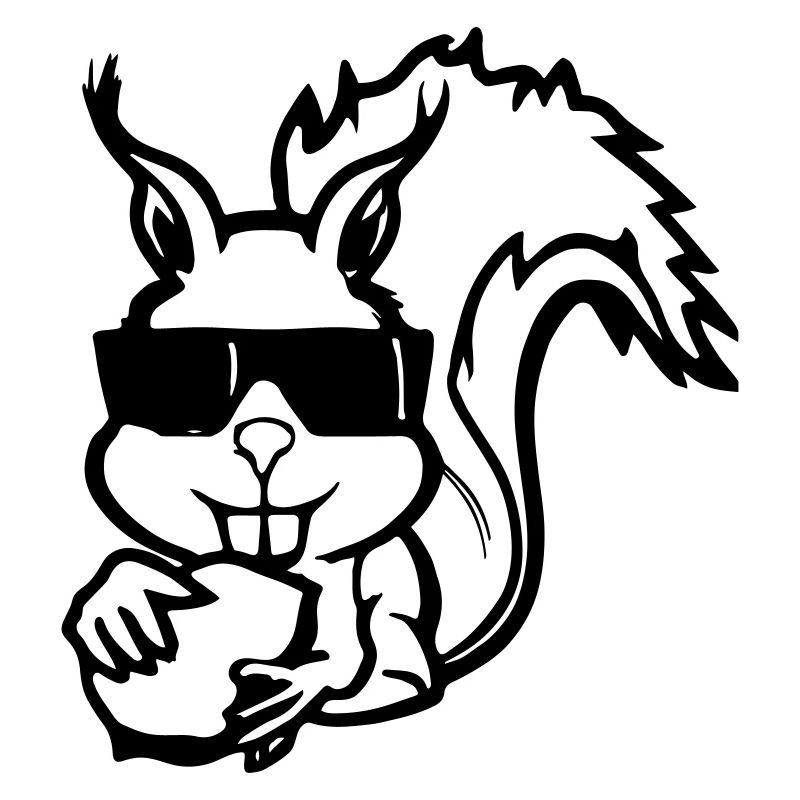 Squirrel with sunglasses and nut Funny
