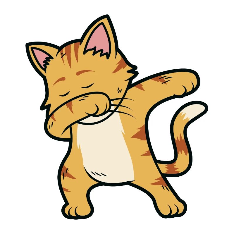 Cat Dabbing Dancing Cool Figure de danse de chat
