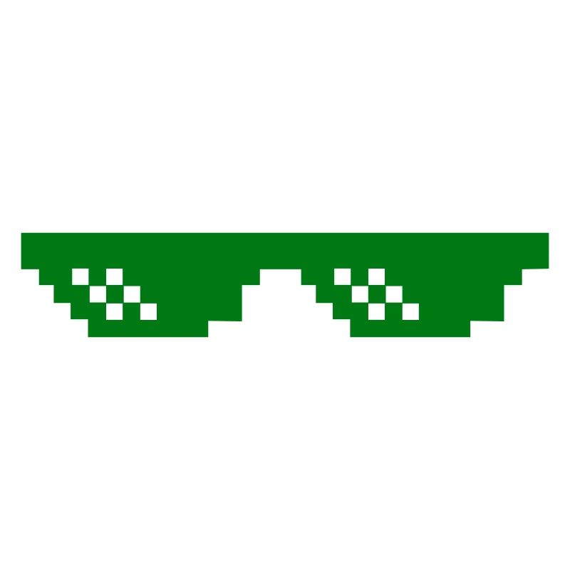 Green pixel pattern with contrast blocks