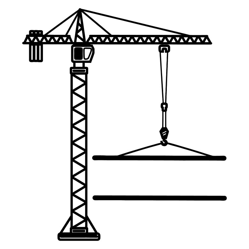 Logo de la bannière de grue de construction
