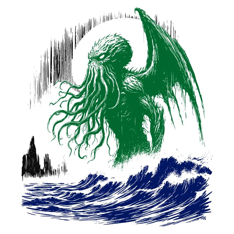 Cthulhu Emerges From The Seas (3 farben)