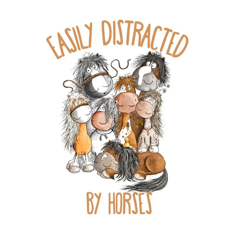 Pferde Spruch Mit Pferdemotiv Easily Distracted