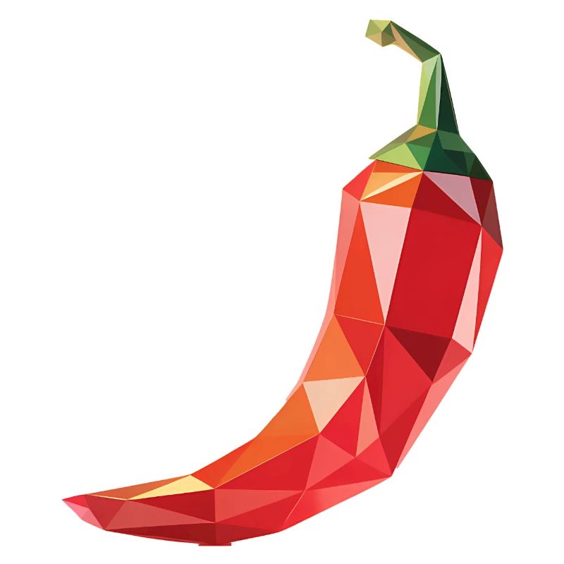 Chili Pepper - Cool Low Poly Vegetable Logo