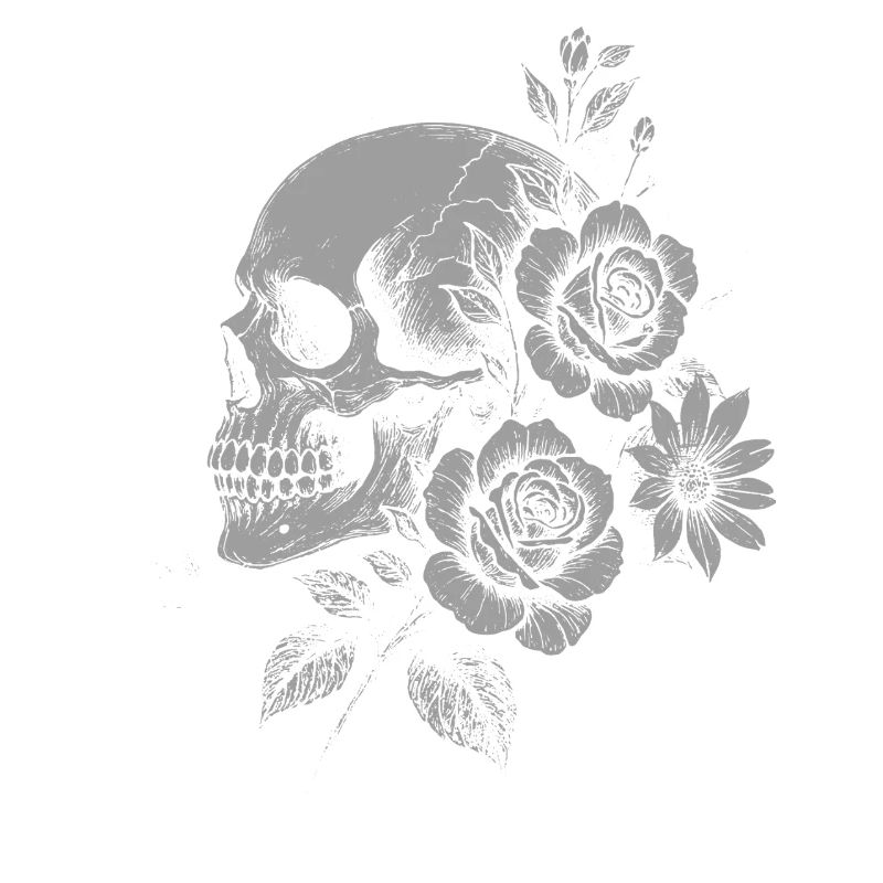 Gothic Blumenschädel mit Rosen
