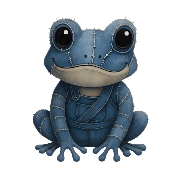 Denim Patchwork Frog