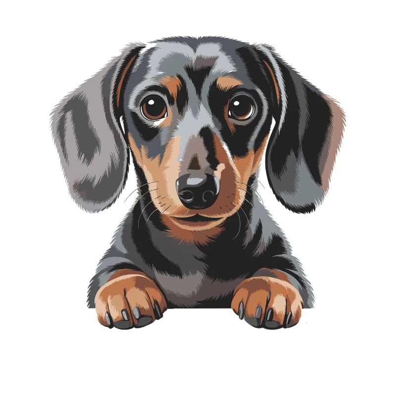 Illustration de chiot teckel