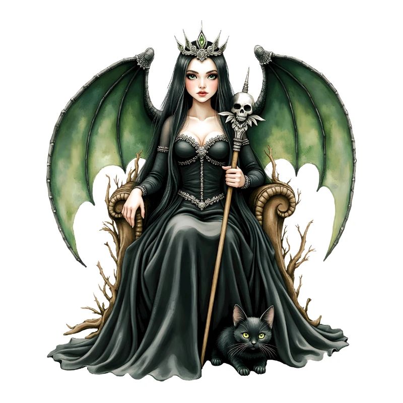 Winged Dark Queen with Staff