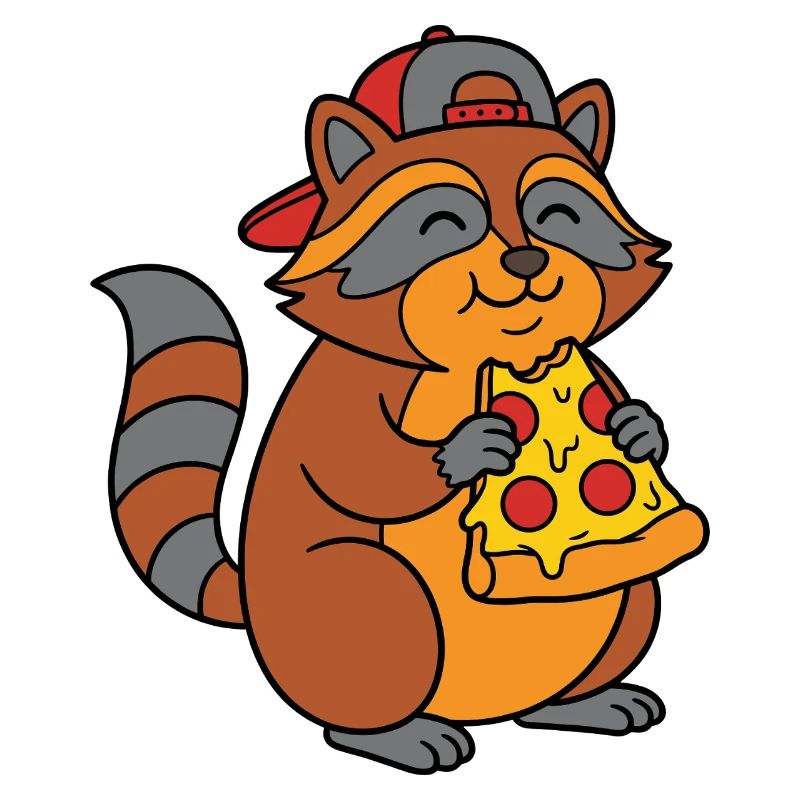 Cadeau drôle de panda déchet-de-pizza mangeant de la pizza