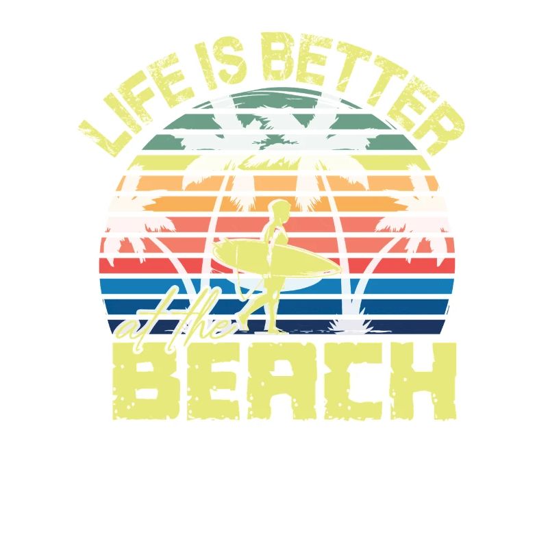Beach Surfer Retro Sunset