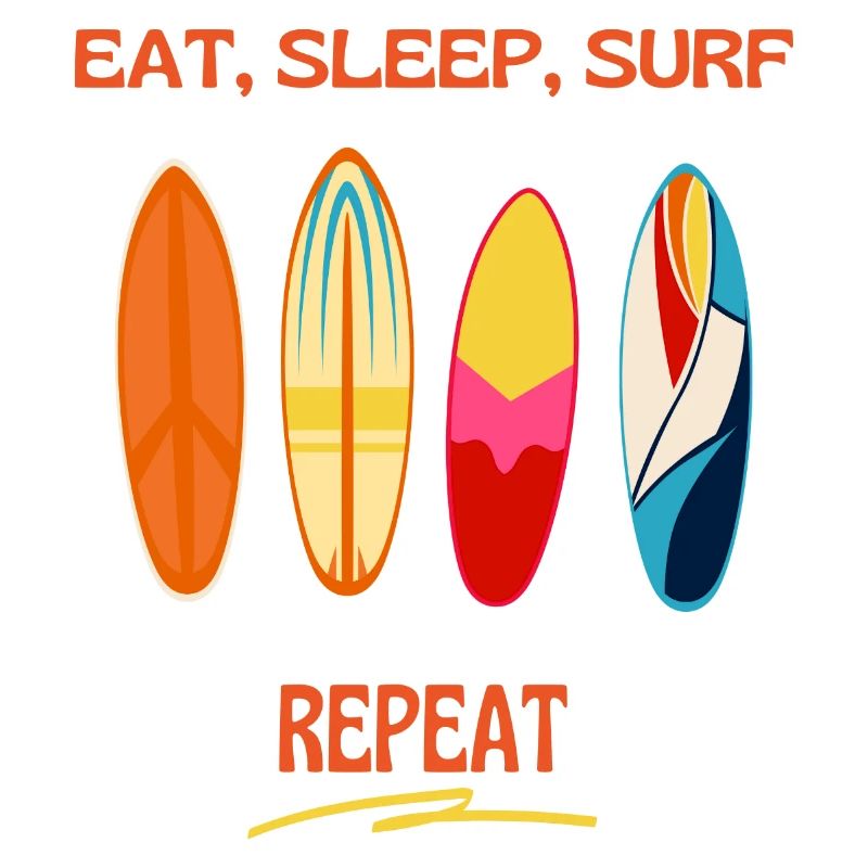 Manger Dormir, Surfer Répéter – Planches de surf colorées