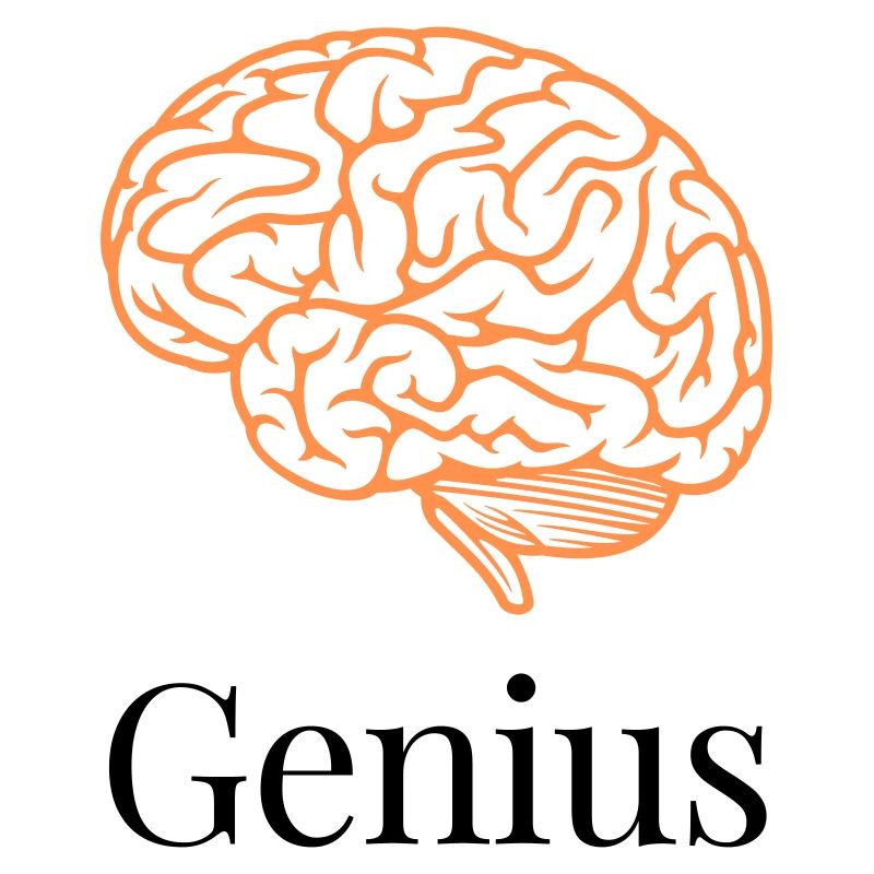 Brain in orange lines