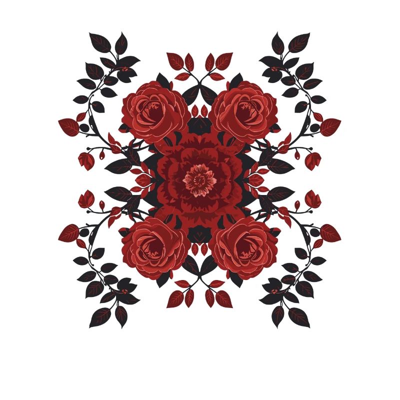 Red Roses Symmetry Pattern