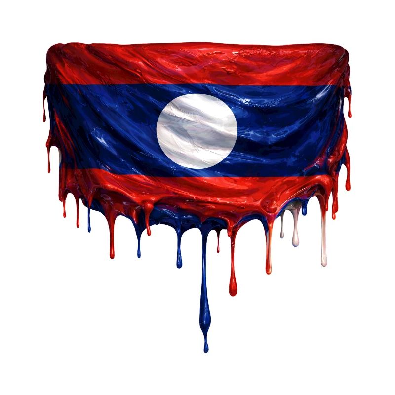 Drapeau du Laos couleur colorée