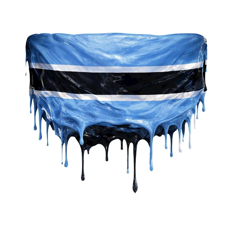 Botswana Flag Drop Art