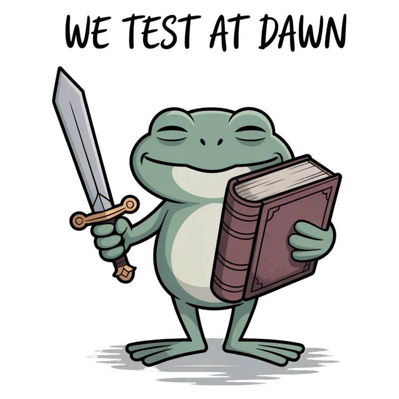 Dawn Test Frog with Sword and Book