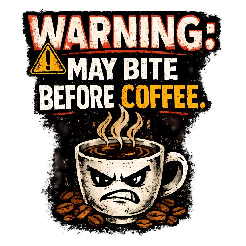 Warning May Bite Before Coffee Humor