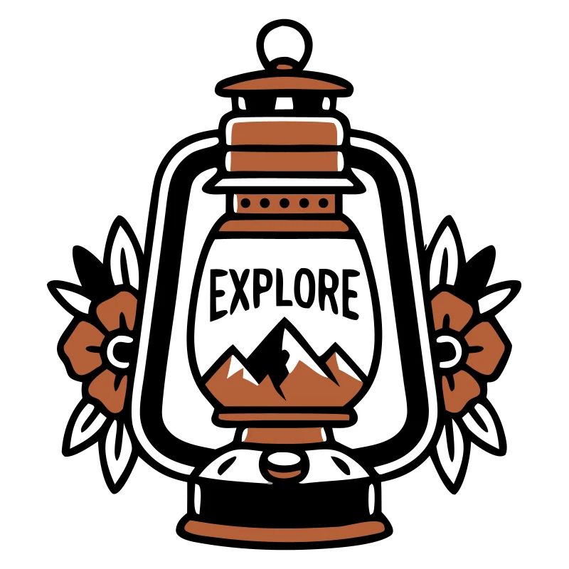 Lantern Explore Mountains Vintage