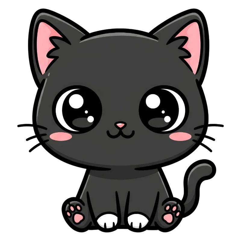 Mitternachtskätzchen-Kawaii-Maskottchen