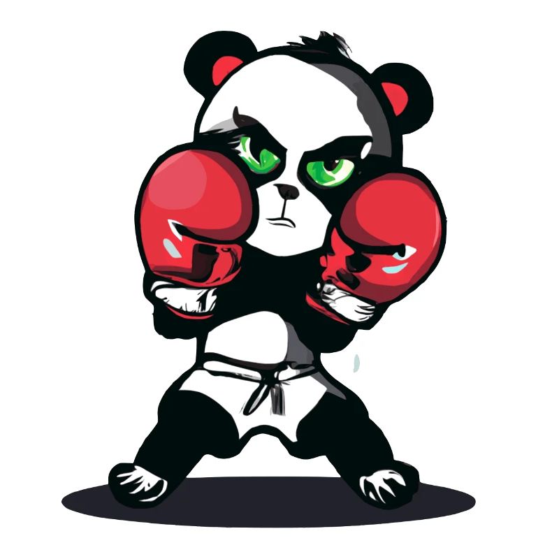 Boxender Panda im Ring