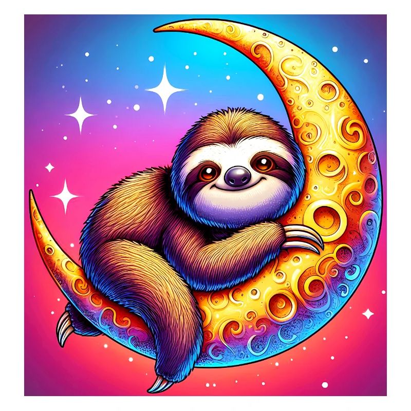 Faultier schläft an den Mond