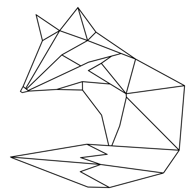 Fuchs im ORGAMI style Liniar