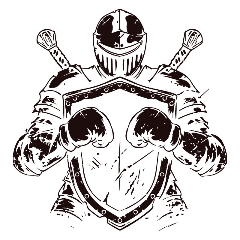 Chevalier avec bouclier et épée