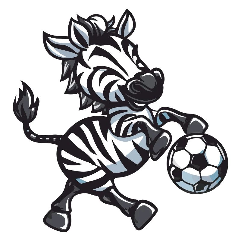 Zebra player with ball