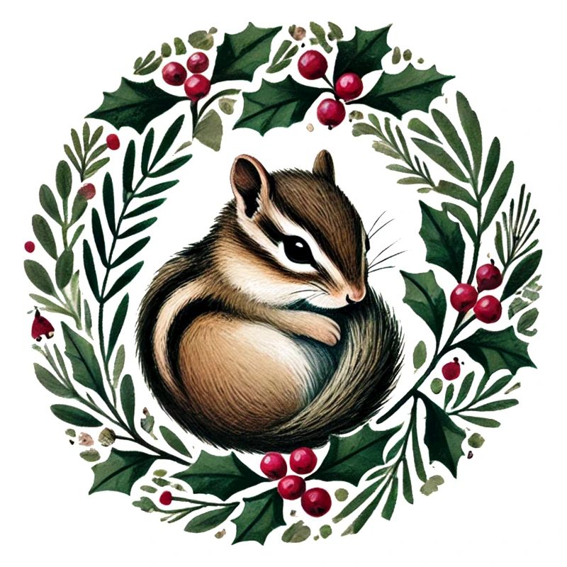 Couronne de houx Squirrel Charm