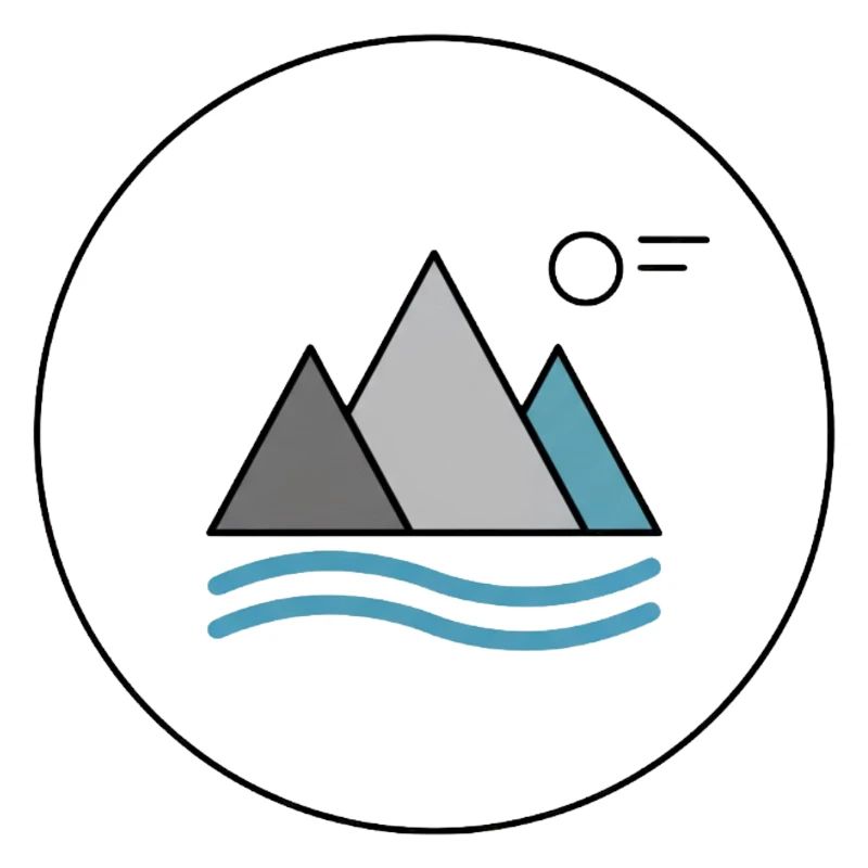 Silhouette de lac de montagne avec vagues