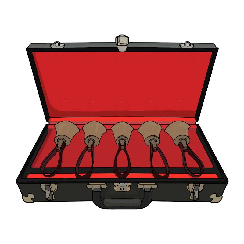 Handbells Carrying Set Case Vintage