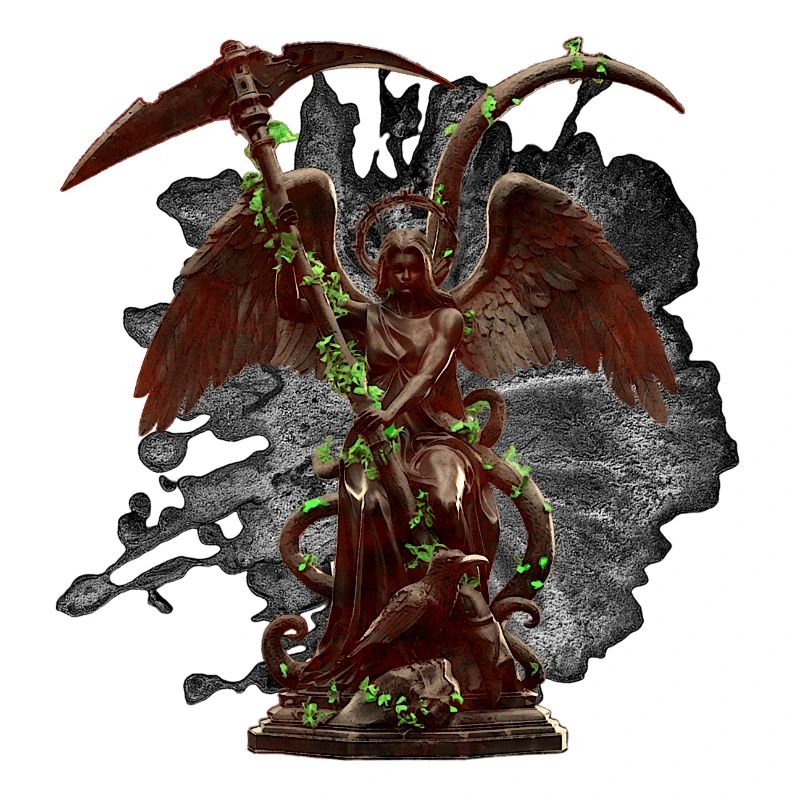 Engelstatue, Ranken, gothic design