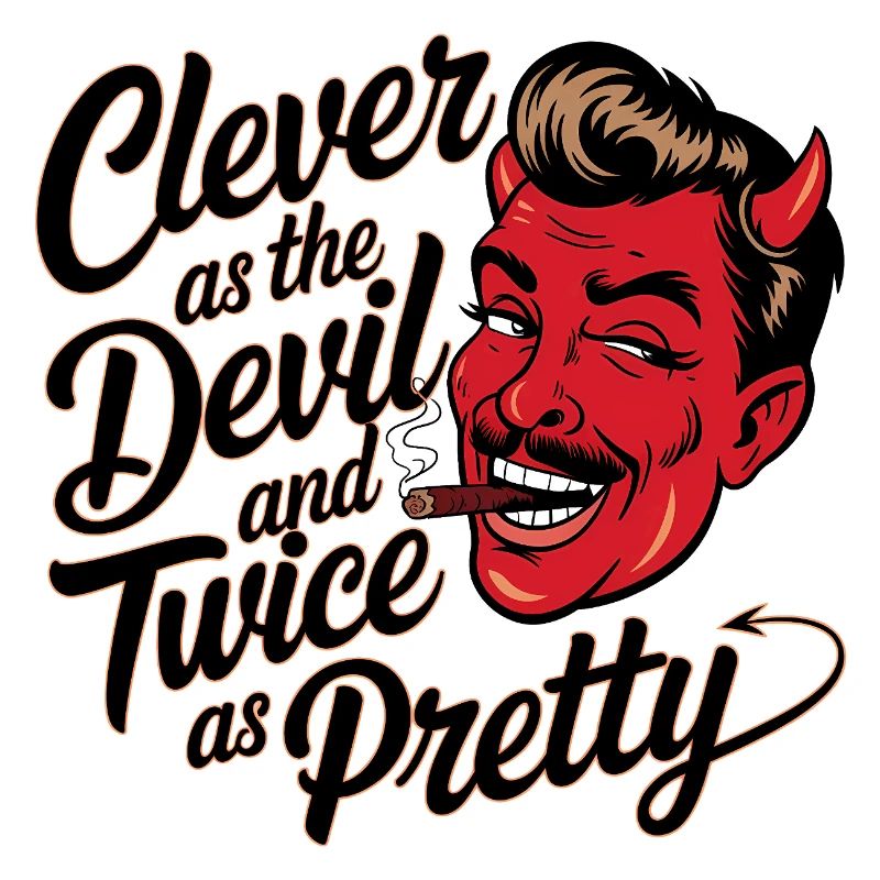 Naughty devil with cigar and charm
